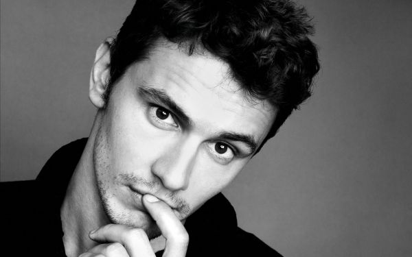 gezicht, portret, wit, zwart, monochroom, James Franco