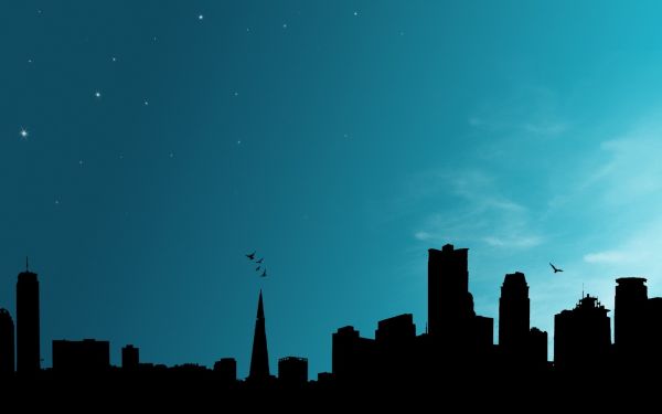 night,city,cityscape,sky,stars,skyline