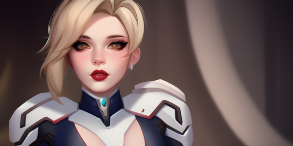 Mercy Overwatch,fundal simplu,blondă,plain background