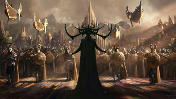 Thor Ragnarok,Hela,opera d'arte,film,soldato,Thor