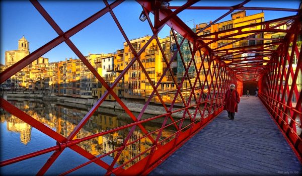 Rio,flod,bro,reflektioner,puente,katedral