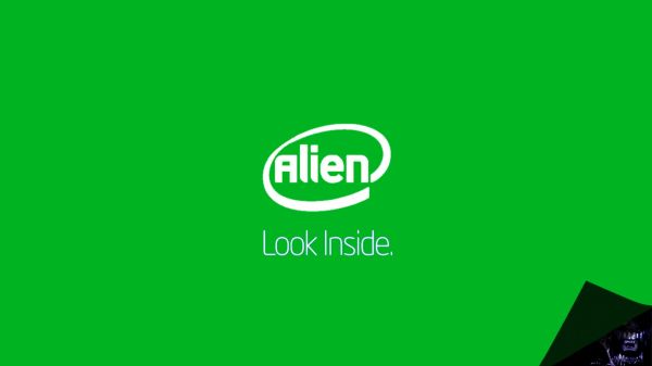 Alien филм, текст, лого, зелен, Intel, кръг