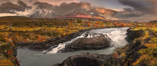 paesaggio,montagne,natura,autunno,cascata,roccia