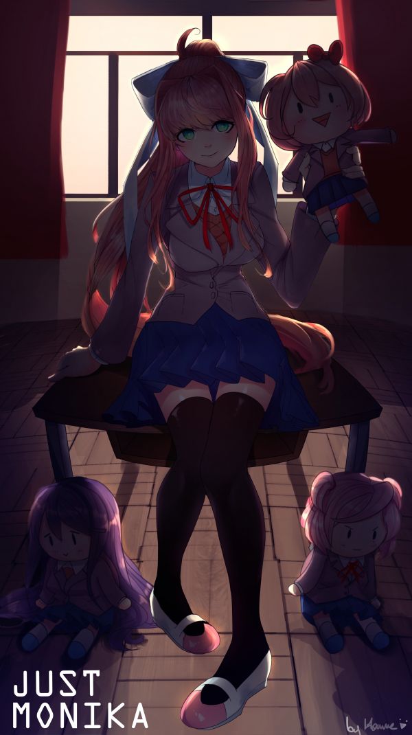 애니메이션 소녀들,Doki Doki Literature Club,Monika Doki Doki Literature Club,Sayori Doki Doki Literature Club,Natsuki Doki Doki Literature Club,Yuri Doki Doki Literature Club