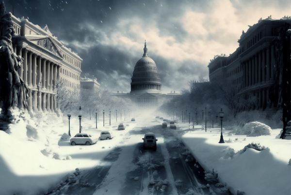 washington,ai art,vinter,sne,by,United States Capitol