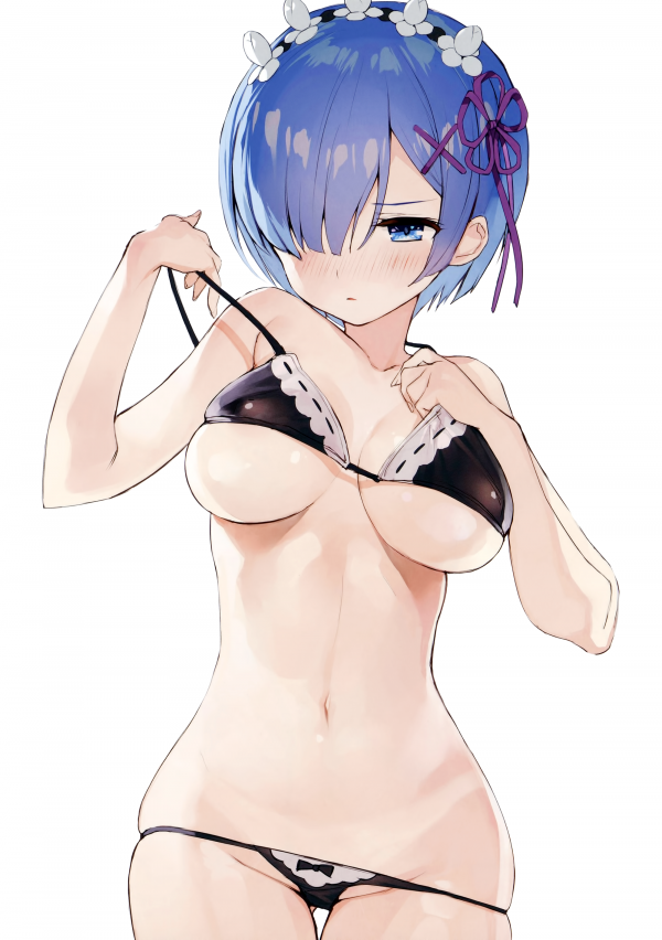 Re Zero Kara Hajimeru Isekai Seikatsu,Rem Re Zero,arrossendo,occhi Aqua,Aqua capelli,biancheria intima