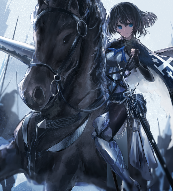 anime,anime girls,SWAV,cavallo,spada,cavaliere