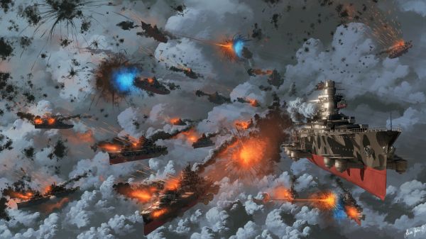 digital art,sky,war,artwork,steampunk,explosion