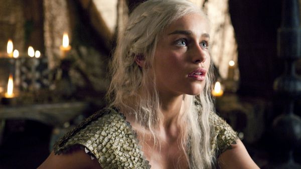 Emilia Clarke,Daenerys Targaryen,women,blue eyes,blonde,silver hair