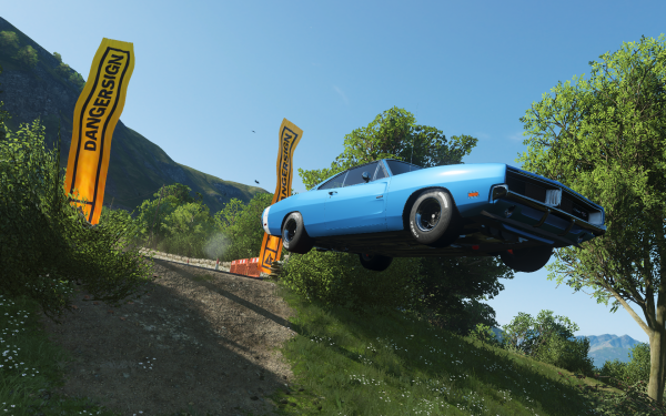 1969 Dodge Charger R T,Forza Horizon 4,jocuri video,mașină,jumping,screen shot