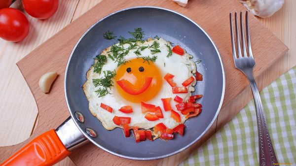 mat,gaffel,ägg,smiley