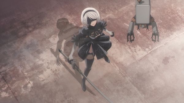 Anime, Nier Automata, 4k, Anime screenshot, 2B Nier Automata, körü körüne