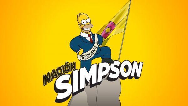 illustrasjon, logo, tegnefilm, plakat, Simpsons, Homer Simpson