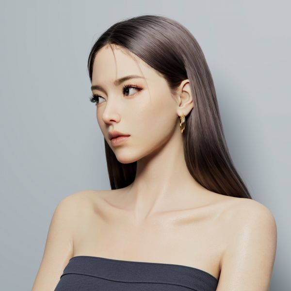 Ling Jie Zeng,CGI,women,Asian,portrait,brunette