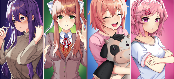 애니메이션,애니메이션 소녀들,Doki Doki Literature Club,Monika Doki Doki Literature Club,Natsuki Doki Doki Literature Club,Sayori Doki Doki Literature Club