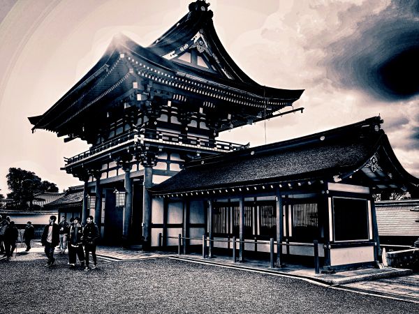 Tek renkli,siyah ve beyaz,Tapınak,Japonya,Fuşimiinaritaisha,Kyoto