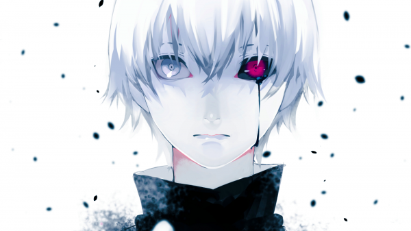 illustration, white hair, anime, anime boys, drawing, simple background