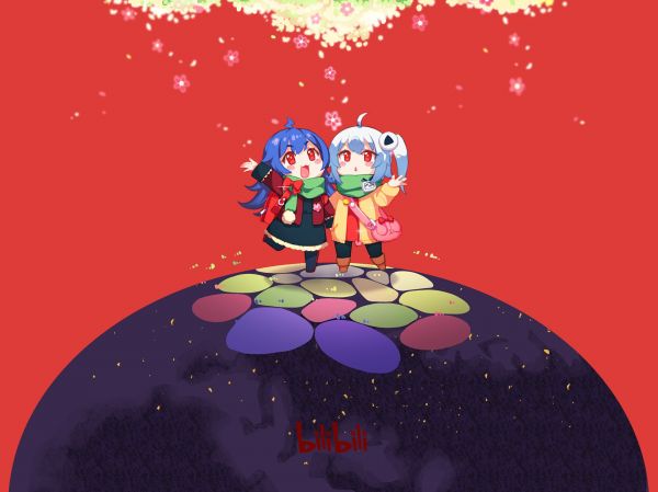 illustrazione,bilibili,Festa di Primavera,cartone animato,2233