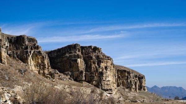 mountain view, Chmury, mountain top, Krzewy