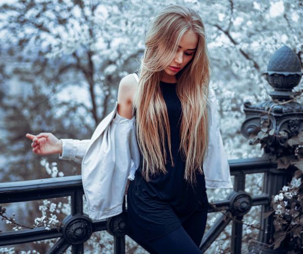 femmes,blond,cheveux longs,Cheveux droits,maquillage,rouge à lèvres