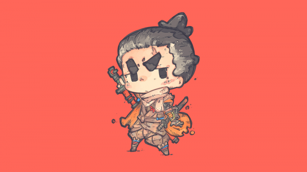 Sekiro Shadows Die Twice,samurai,Japão,Fundo simples,Shinobi,Fundo vermelho