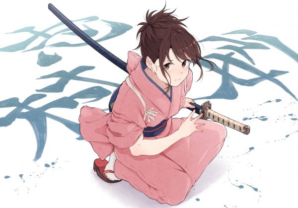 samurai,katana,kimono,Gintama,Shimura Tae