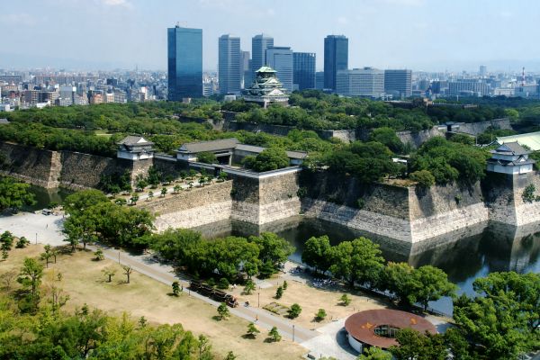 Osaka,zamek,śródmieście,Japonia,Azjatycka architektura,Azja