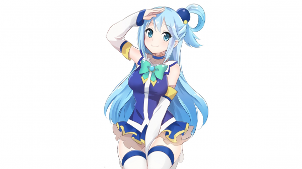 Kono Subarashii Sekai ni Shukufuku wo,Aqua KonoSuba,Anime,Dziewcząt anime,białe tło,Proste tło