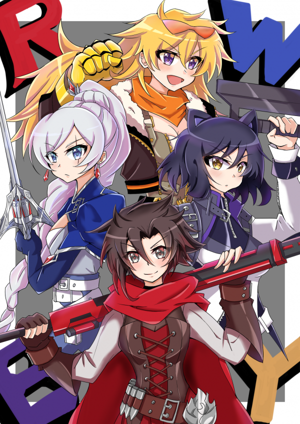 RWBY,애니메이션,애니메이션 소녀들,Ruby Rose RWBY,Weiss Schnee,블레이크 벨라