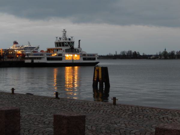 mar,Nubes,agua,transportar,noche,puerto