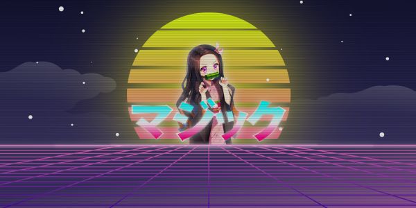 anime,anime lányok,Kimetsu no Yaiba,vaporwave