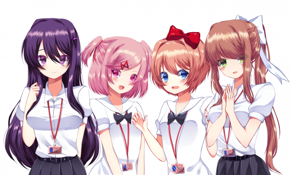 애니메이션,애니메이션 소녀들,Doki Doki Literature Club,Monika Doki Doki Literature Club,Yuri Doki Doki Literature Club,Sayori Doki Doki Literature Club