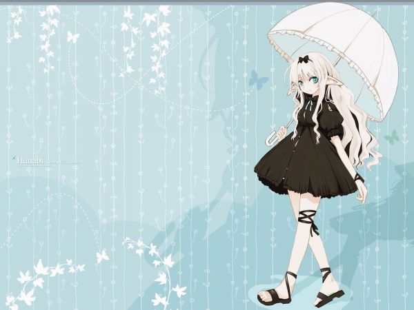 ilustração, Anime, Meninas anime, Guarda-chuva, Personagens originais, desenho animado