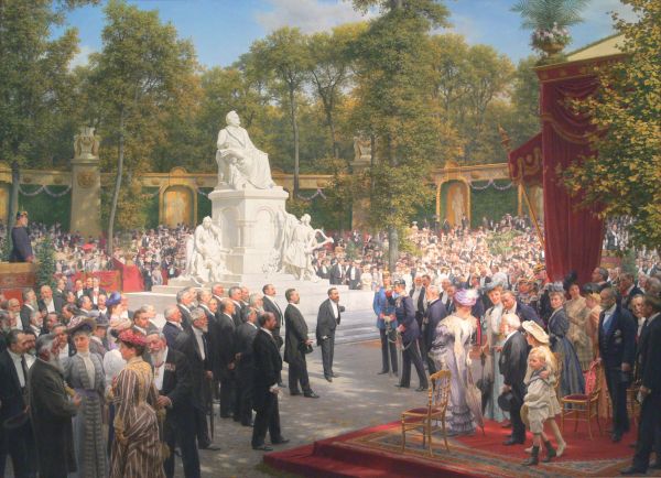 classical art,Europe,Anton von Werner,1908,Unveiling of the Richard Wagner Monument in the Tiergarten,1908 Year