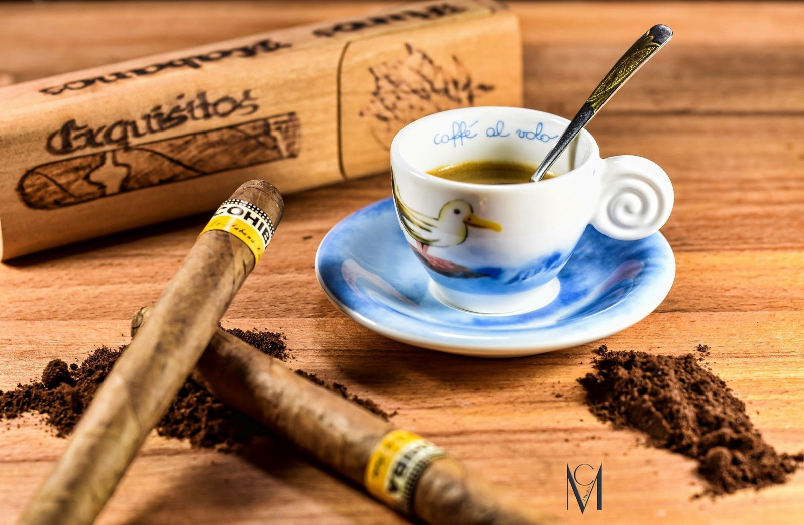 2048x1340 px, 500px, cigarrer, kaffe, kopp, Massimo Cola, sked, fortfarande liv