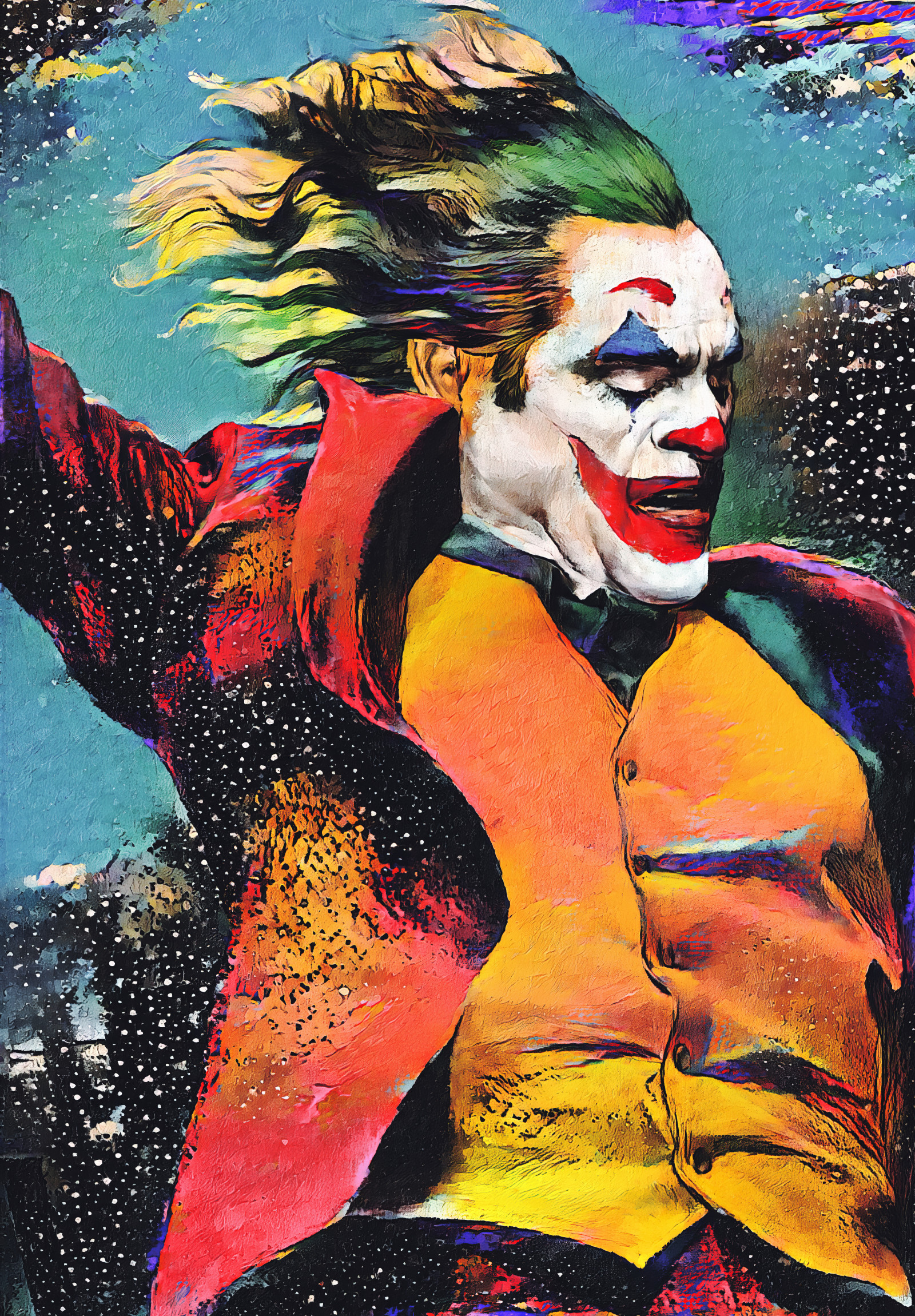 dar0z, Joker, Resim, Fan sanat, DC Comics, Joequin Phoenix, Fantasy Men, Ai