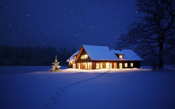 noche, naturaleza, cielo, nieve, invierno, noche