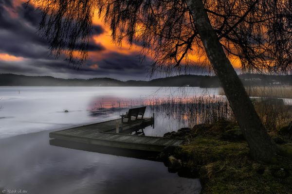 luce del sole, paesaggio, tramonto, acqua, natura, riflessione