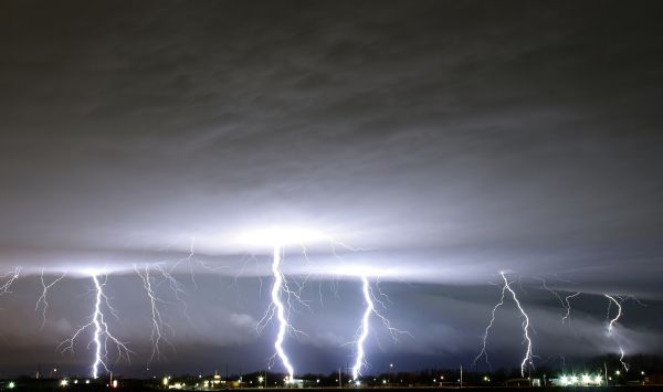 夜,空,ライトニング,嵐,風,雰囲気