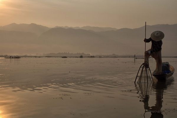 panorama,lago,agua,Mañana,hombre,amanecer