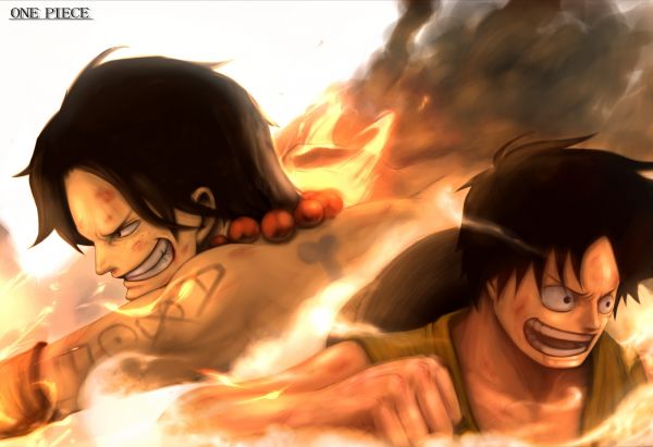 อะนิเมะ,ลิง D Luffy,Portgas D Ace,ตำนาน,guys,ความรัก