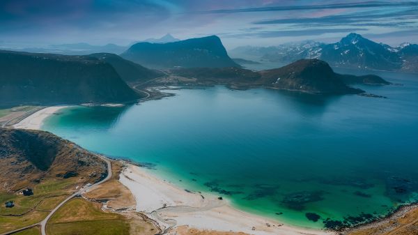 Natur,Landschaft,Norwegen,Lofoten,Meer,Bucht