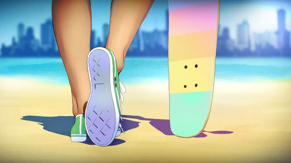 ビーチ,Retro Wave,サーフボード,shoe sole,women on beach,砂