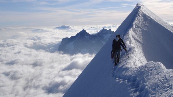 Deportes, paisaje, montañas, naturaleza, nieve, gente