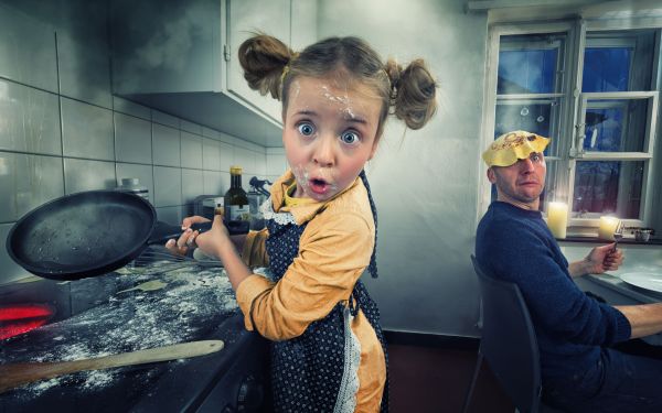 John Wilhelm,การทำอาหาร,แพนเค้ก,ผ้ากันเปื้อน,ครัว,แป้ง