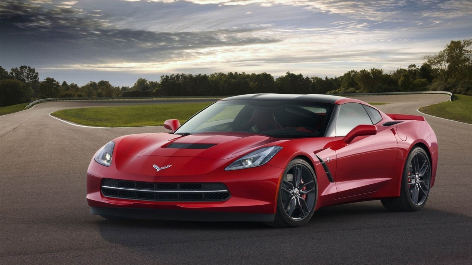 Chevrolet Corvette C7, red, sports