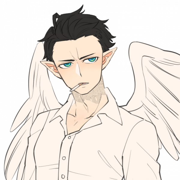 anioł,Picrew,Oryginalne znaki,Bogowie,pointy ears,czarne włosy