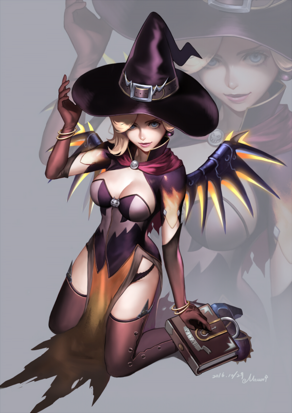 Anime,Anime girls,Çorap,Mercy Overwatch,cadı,cadı şapkası