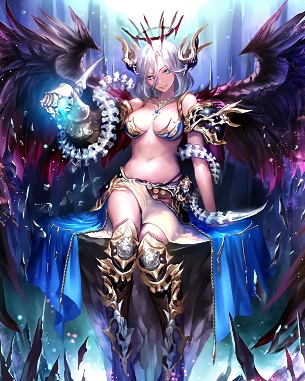 Shadowverse,Shingeki žiadnu Bahamut,Dark Seraph kráľovná Shingeki no Bahamut,Dire Bond Shadowverse