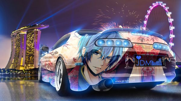 kleurrijk,anime,auto,voertuig,JDM,Super Car